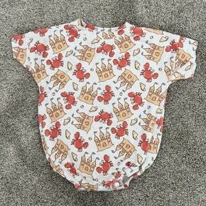 Castle and Crab Print Kids One Piece